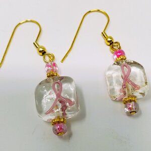 Pink Ribbon Awareness Earrings